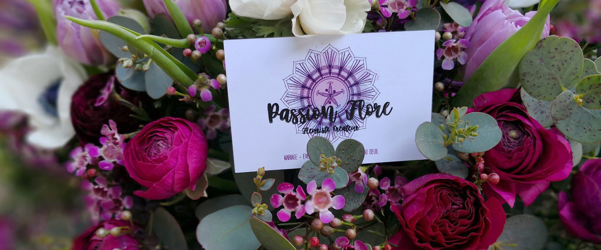 PASSION FLORE - CARTES DE VISITE SUR BOUQUET